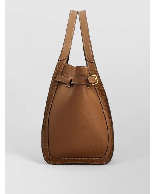 Tod's Brown T Timeless Small Leather Tote Bag