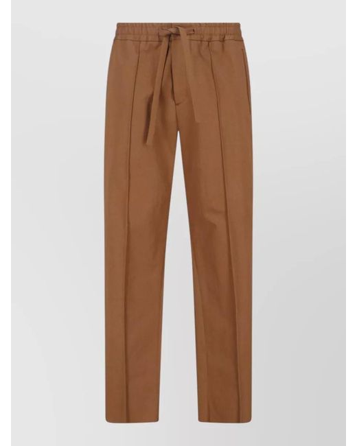 Valentino Brown Cotton Straight-Leg Trousers for men