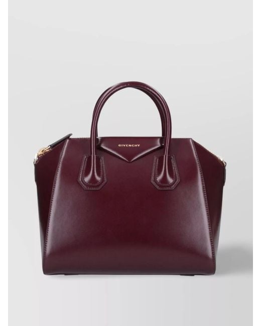 Givenchy Purple Antigona Small Leather Shoulder Bag