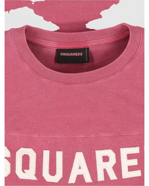 DSquared² Pink Short-Sleeve T-Shirt for men