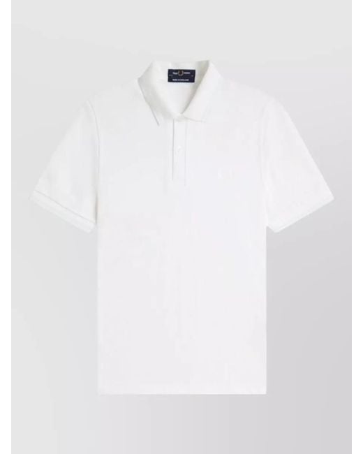 Fred Perry White Cotton Polo Shirt for men