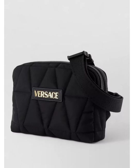 Versace Black Nylon Belt Bag Adjustable Strap Crossbody for men