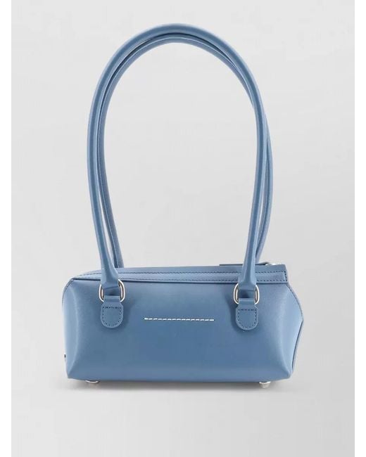 MM6 by Maison Margiela Blue Mini Shoulder Bag Top Handle Design