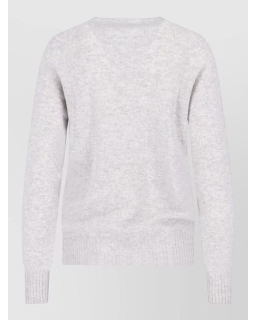Ma'ry'ya White Knit Sweater Crew Neck Long Sleeves