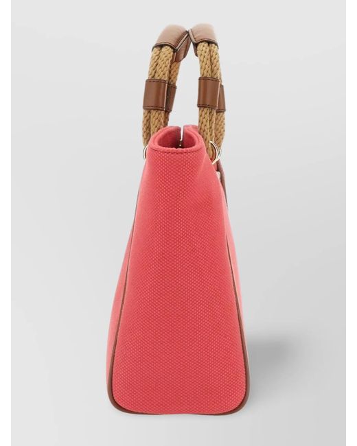 Michael Kors Red Small Cotton Tote Bag