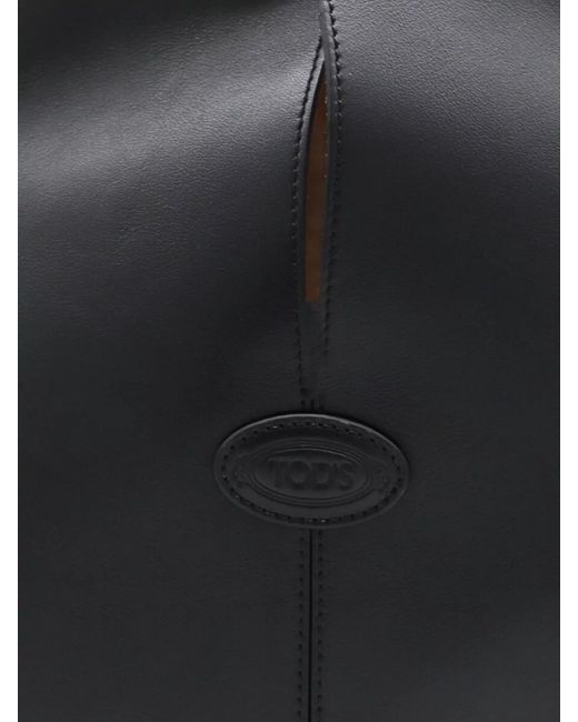 Tod's Black Di Bag Medium Leather Tote Bag