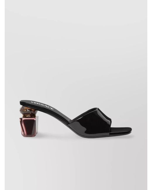 Versace Black Leather Mules