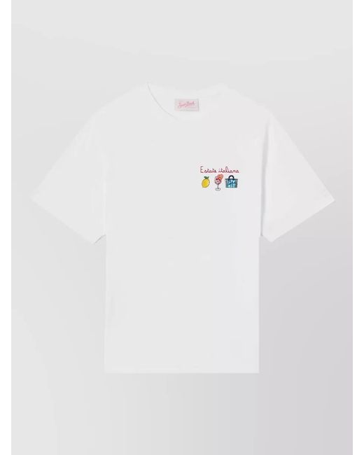Mc2 Saint Barth White Emilie T Shirt Estate Italiana Embroidery