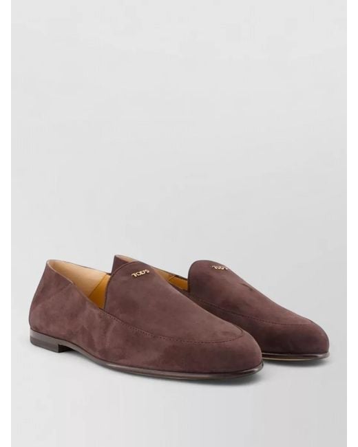 Tod's Brown Suede Loafers Goatskin Leather