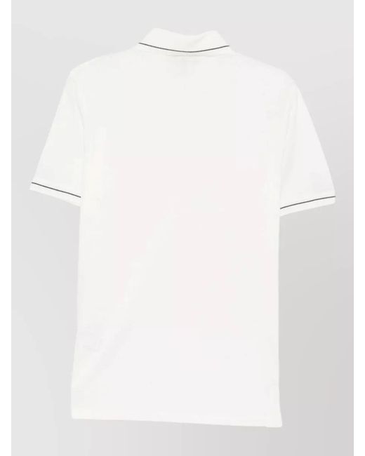 Emporio Armani White Logo Cotton Polo Shirt Contrast Trim for men