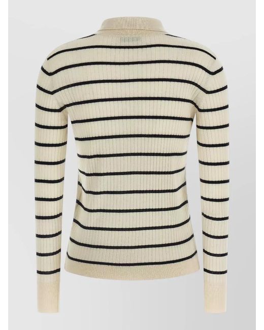 Max Mara Gray Cashmere Silk Polo Top