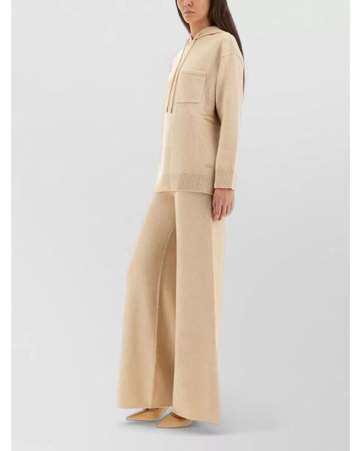 Max Mara Natural Cashmere Wool Hooded Sweater