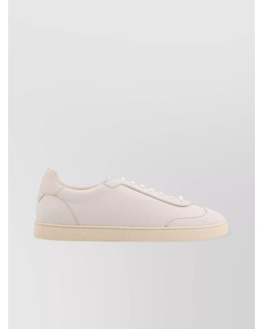 Brunello Cucinelli Natural Leather Low-Top Sneakers Rubber Sole for men