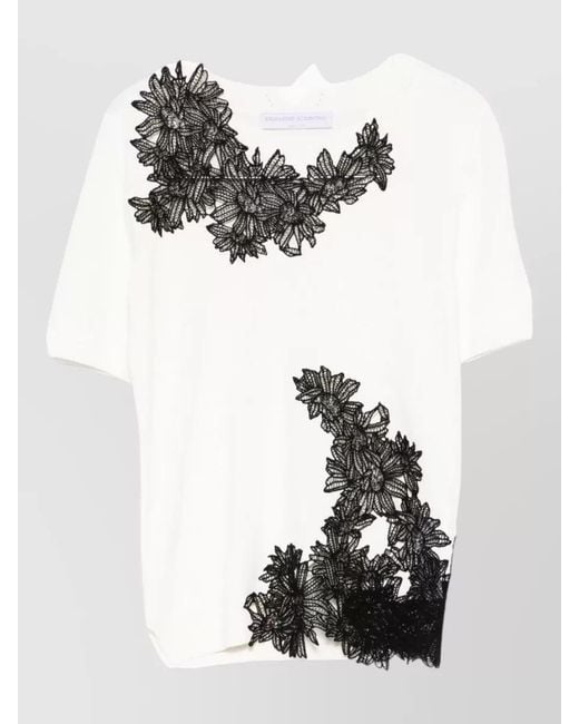Ermanno Scervino White Embroidered Appliqué Short-Sleeve T-Shirt