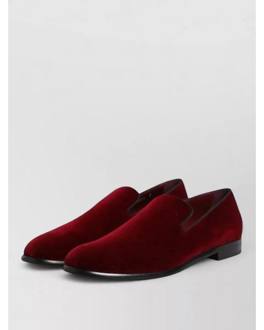 Dolce & Gabbana Red Velvet Slip-On Loafers for men
