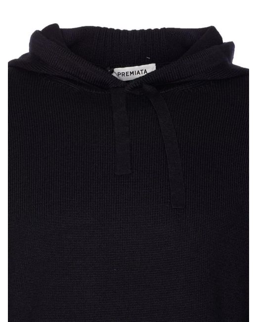 Premiata Blue Merino Wool Hooded Sweater for men