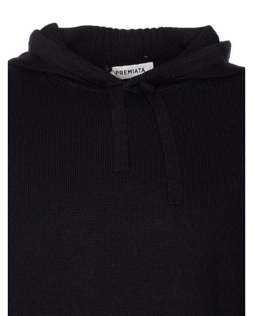 Premiata Blue Merino Wool Hooded Sweater for men