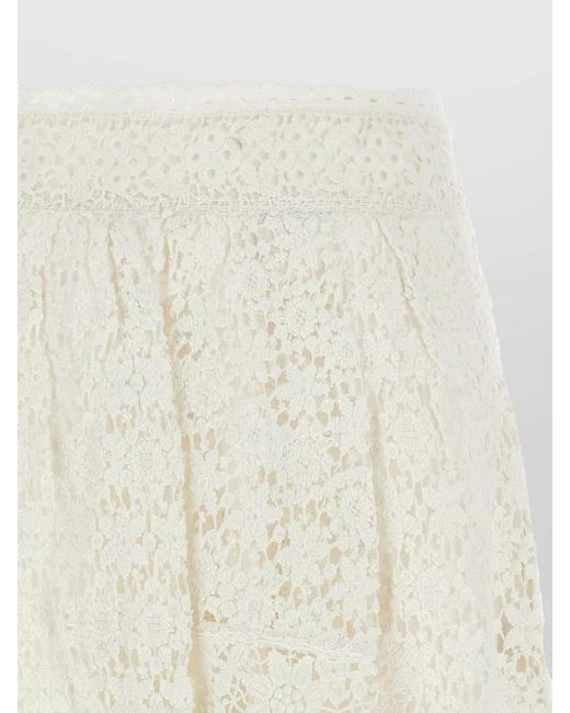 Isabel Marant White Cotton A-Line Skirt