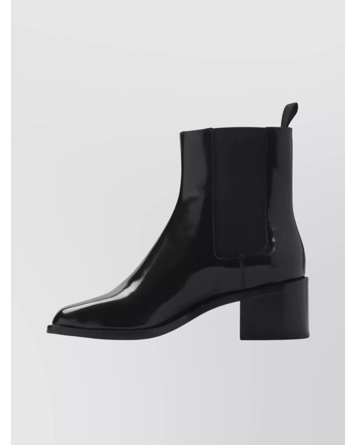 Maison Margiela Black Patent Leather Ankle Chelsea Boots