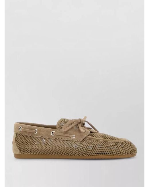 Miu Miu Brown Mesh Loafers