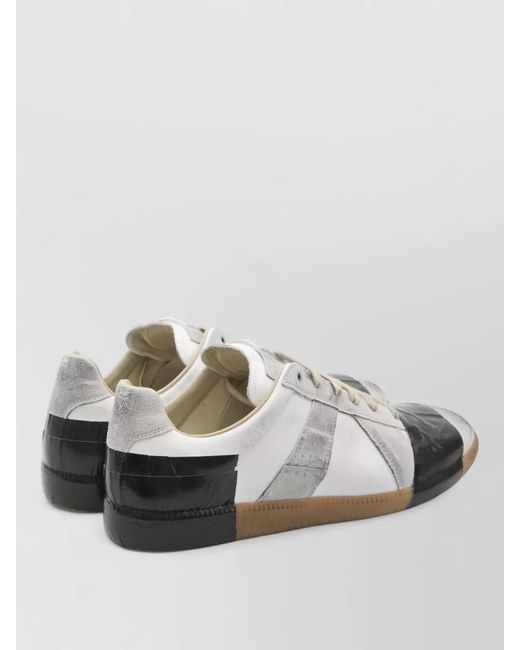 Maison Margiela White Leather Low-Top Sneakers for men