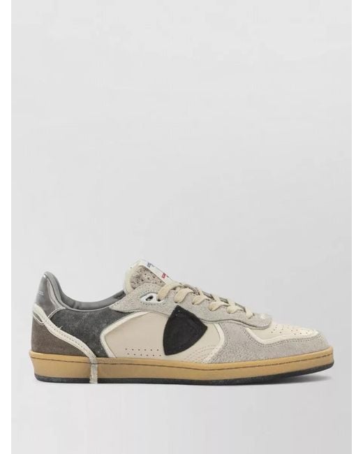 Philippe Model Multicolor Suede Low Top Lace Up Sneakers for men