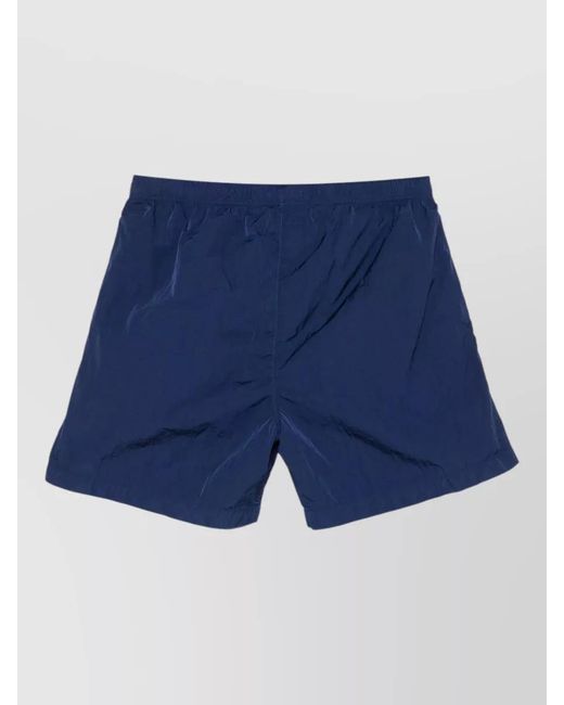 C P Company Blue Nylon Swim Shorts Button Pocket for men