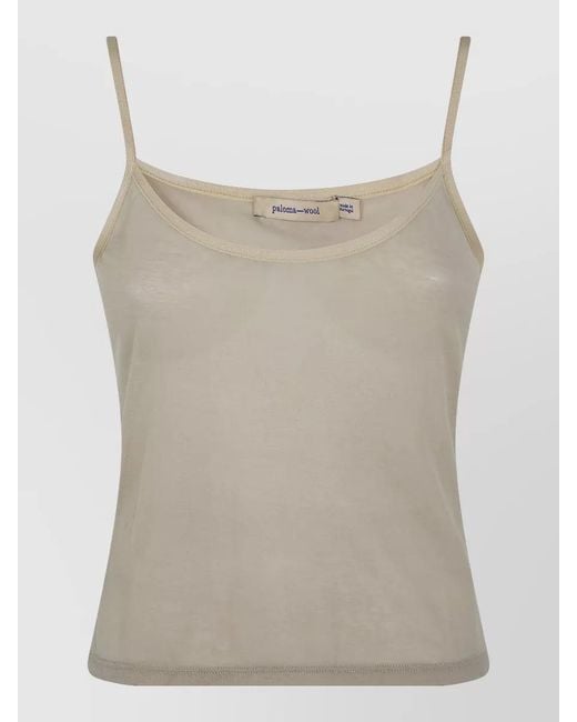 Paloma Wool Natural Nasem Scoop Neck Top Adjustable Straps