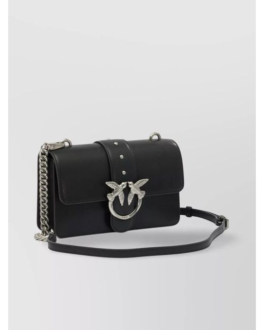 Pinko Black Love Bag One Small Leather Shoulder Bag