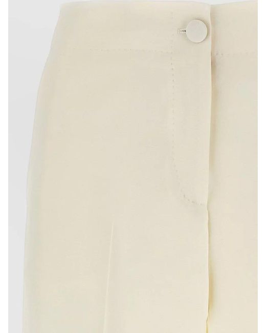 Brioni White Camilla Trousers Wide Leg Back Pockets