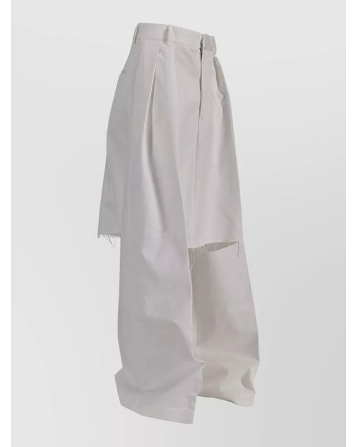 Niccolò Pasqualetti White Brezza Skirt Trousers Japanese Cotton Twill