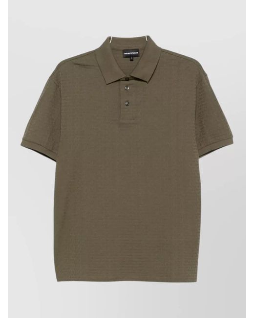 Emporio Armani Green Logo Cotton Polo Shirt Short Sleeves for men