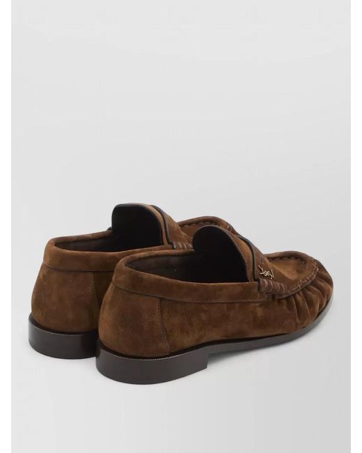 Saint Laurent Brown Leather Loafers