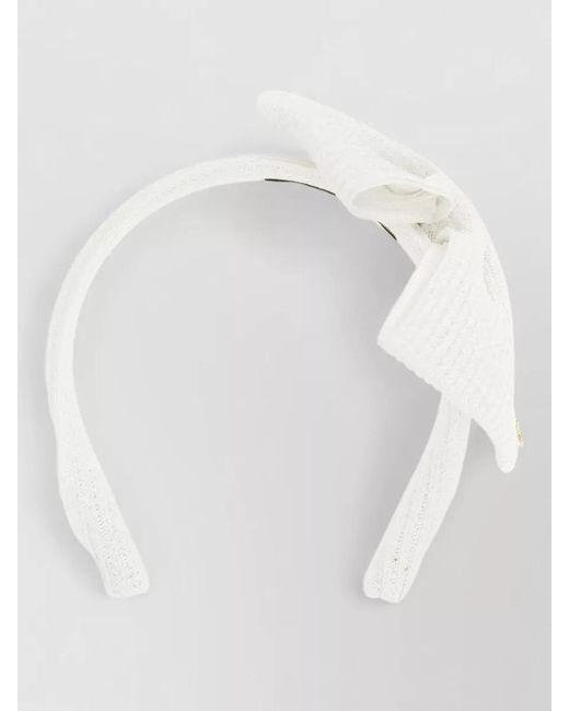 Maison Michel White Paper Headband