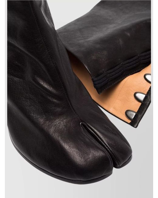 Maison Margiela Black Leather Tabi Ankle Boots