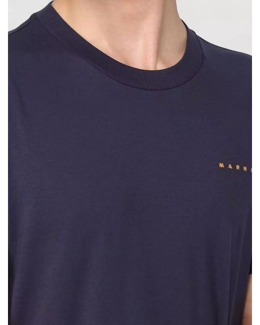 Marni Blue Cotton T-Shirt for men