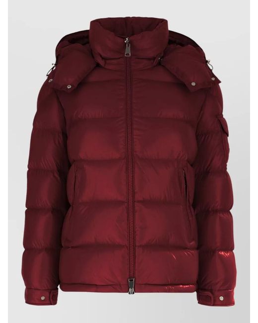 Moncler Red Nylon Hooded Maire Down Jacket