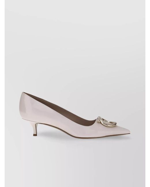 Ferragamo Natural Slim Heel Pointed Toe Pumps