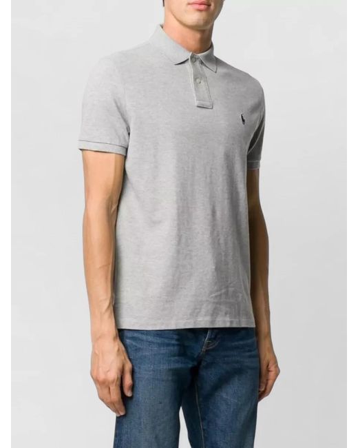 Polo Ralph Lauren Gray Slim Fit Polo Shirt for men