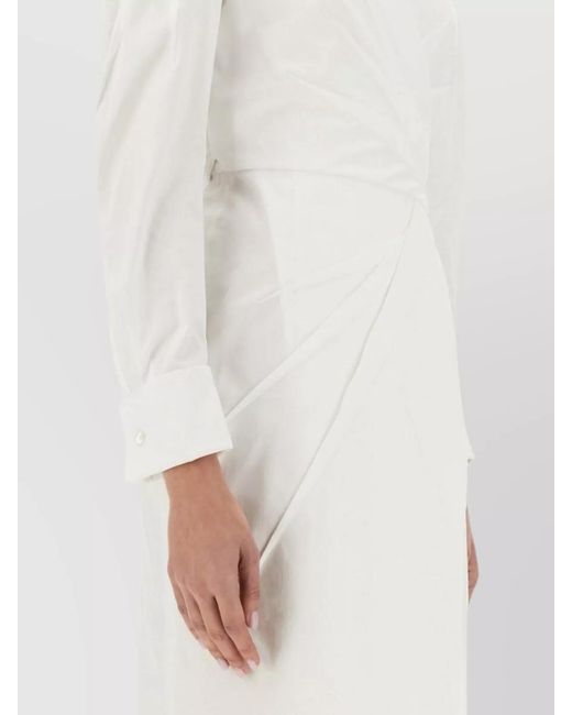 Max Mara White Slim-Fit Cotton Midi Dress