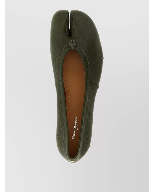 Maison Margiela Green Leather Ballerina Flats
