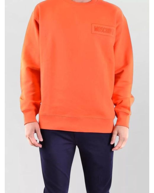Moschino Blue Crew Neck Long Sleeve Regular Fit Sweatshirt for men
