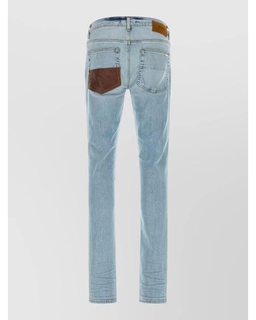 Amiri Blue Croc Leather Mx1 Denim Jean Beltloops for men