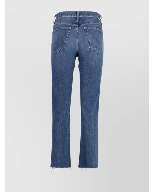 Mother Blue Cropped Skinny Jeans