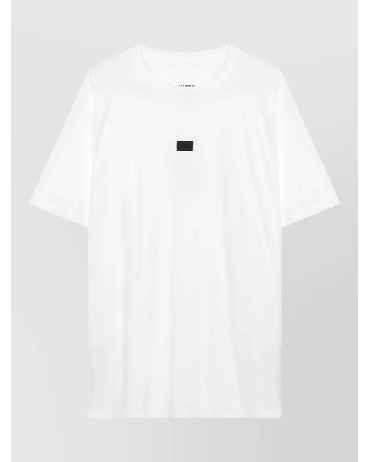 MM6 by Maison Margiela White Shirt Straight Cut Neckline Pattern Long Sleeves for men