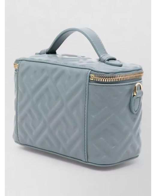 Fendi Blue Na Lamb Leather Crossbody Bag