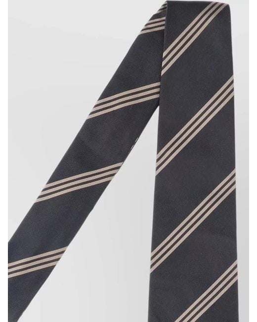 Lardini White Striped Tie Smooth Finish Adjustable Length for men