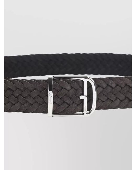 Brioni Gray Braided Suede Belt Adjustable Artisanal Design for men