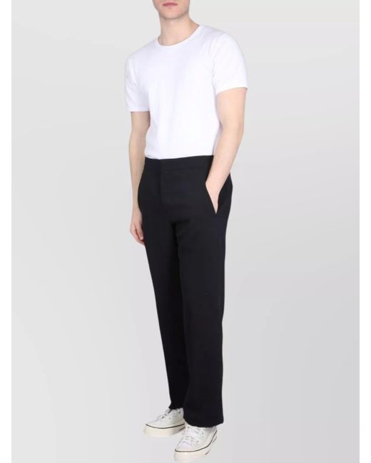 PT Torino Blue Regular-Fit Straight-Leg Trousers for men