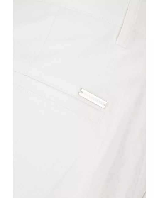 DSquared² White Wool Blend Pleated Knee-Length Bermuda Shorts
